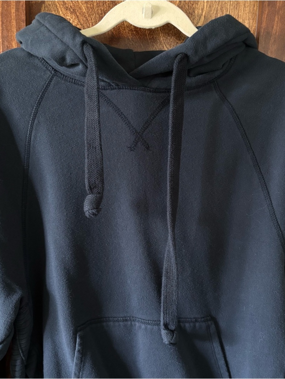 American Eagle Side Slit Hoodie Scuba Style Women's Size S Black - Picture 2 of 8